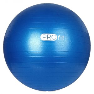 Gimnastikos kamuolys Profit 65 cm mėlynas su pompa DK 2102