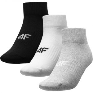 Moteriškos kojinės 4F, pilka melanžinė, balta, juoda H4L22 SOD303 27M+10S+20