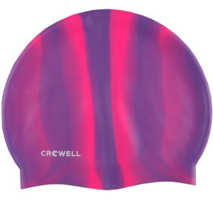 Silikoninė plaukimo kepuraitė Crowell Multi Flame, violetinė ir rožinė, sl.05