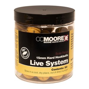 CC MOORE Live System Hard Hookbait Boilies skęstantys masaliniai boiliai (15 mm, 50 vnt.)