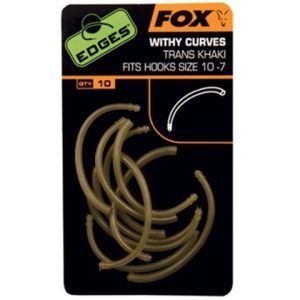 FOX Edges Trans Khaki Withy Curves silikoniniai vamzdeliai (1-6 dydžio kabliukams, 10 vnt.)