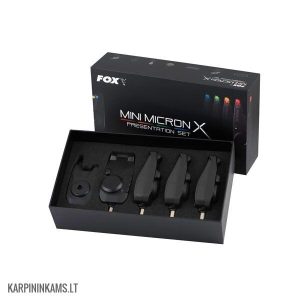FOX Mini Micron X Bite Alarms Set kibimo signalizatorių komplektas (4+1, multi-color)