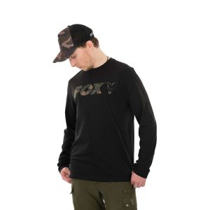 FOX Long Sleeve Black/Camo T-Shirt marškinėliai (L dydis)