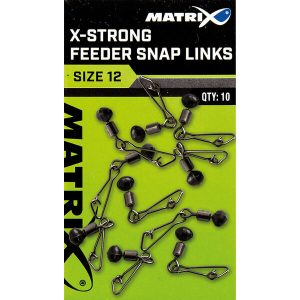 MATRIX X-Strong Feeder Bead Snap Links segtukai (10 dydis, 10 vnt.)