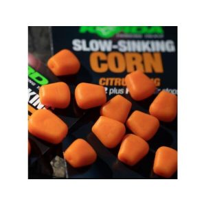 KORDA Slow Sinking Corn Citruz Zing Orange Plastic Baits plastikiniai masalai (12 vnt.)