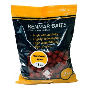 RENMAR BAITS Strawberry Lemon Feed Boilies pašariniai – šeriminiai boiliai (18 mm, 1 kg)