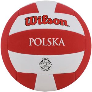 Tinklinio kamuolys Wilson Super Soft Play VB Polska, oficialaus dydžio baltas ir raudonas WTH90118XBPO