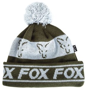 FOX Green & Silver Lined Bobble Hat kepurė