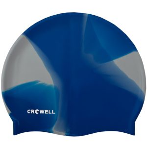 Silikoninė plaukimo kepuraitė Crowell Multi Flame mėlynai pilka, 19