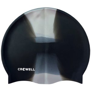 Silikoninė plaukimo kepuraitė Crowell Multi Flame, juoda ir pilka, 16 sl