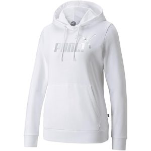 Moteriškas džemperis Puma ESS+ Metallic Logo Hoodie FL, baltas 849958 02