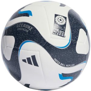 Futbolo kamuolys Adidas Oceauz Training balta-mėlyna-juoda HT9014