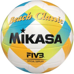 Paplūdimio tinklinio kamuolys Mikasa Beach Classic balta-geltona-mėlyna BV543C-VXA-LG