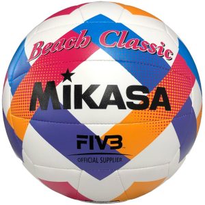 Paplūdimio tinklinis Mikasa Beach Classic balta-mėlyna-rožinė BV543C-VXA-O