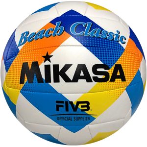 Paplūdimio tinklinis kamuolys Mikasa Beach Classic balta-mėlyna-geltona BV543C-VXA-Y