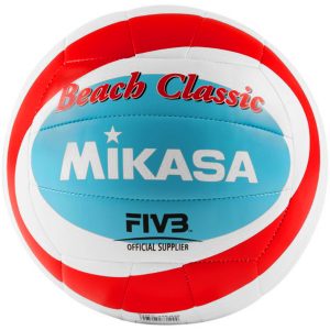 Paplūdimio tinklinio kamuolys Mikasa Beach Classic balta-raudona-mėlyna BV543C-VXB-RSB