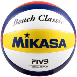 Paplūdimio tinklinio kamuolys Mikasa Beach Classic balta-geltona-mėlyna BV552C-WYBR