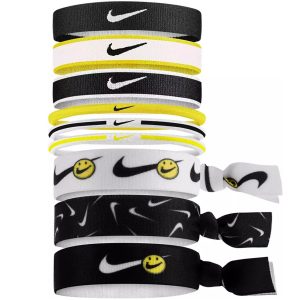 Galvos juostos Nike Mixed Ponytail Holders 9 vnt. juodos, baltos ir geltonos spalvos N0003537032OS