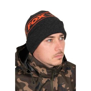 FOX Collection Black & Orange Beanie Hat kepurė