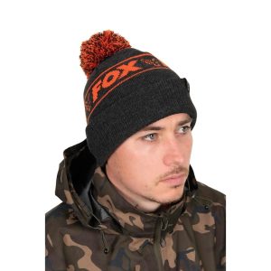 FOX Collection Black & Orange Bobble kepurė