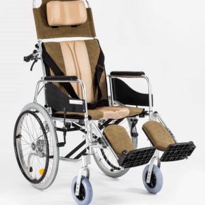 Neįgaliojo vežimėlis aliuminis – su atlošu ir gulima funkcija