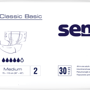 SENI Classic Basic Medium orui laidžios anatominės sauskelnės, 30vnt.