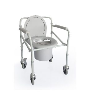 Sulankstoma tualeto kėdė su ratukais pacientams iki 120 kg