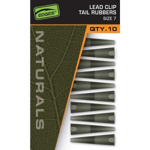 FOX Edges Naturals Lead Clip Tail Rubbers movos (7 dydis, 10 vnt.)