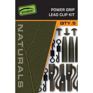 FOX Edges Naturals Power Grip Lead Clips Kit sistemėlių elementai (5 vnt.)