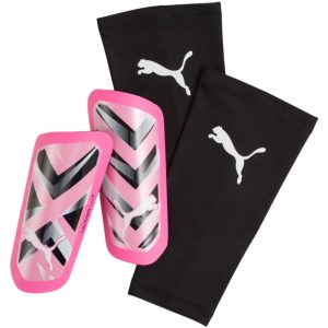 Futbolo blauzdų apsaugos Puma Ultra Light Sleeve, rožinės ir juodos spalvos 30873 08