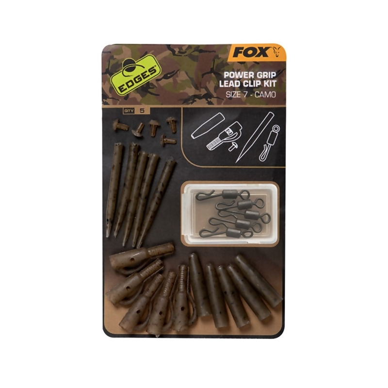 FOX Edges Camo Power Grip Lead Clips Kit sistemėlių elementai (5 vnt.)